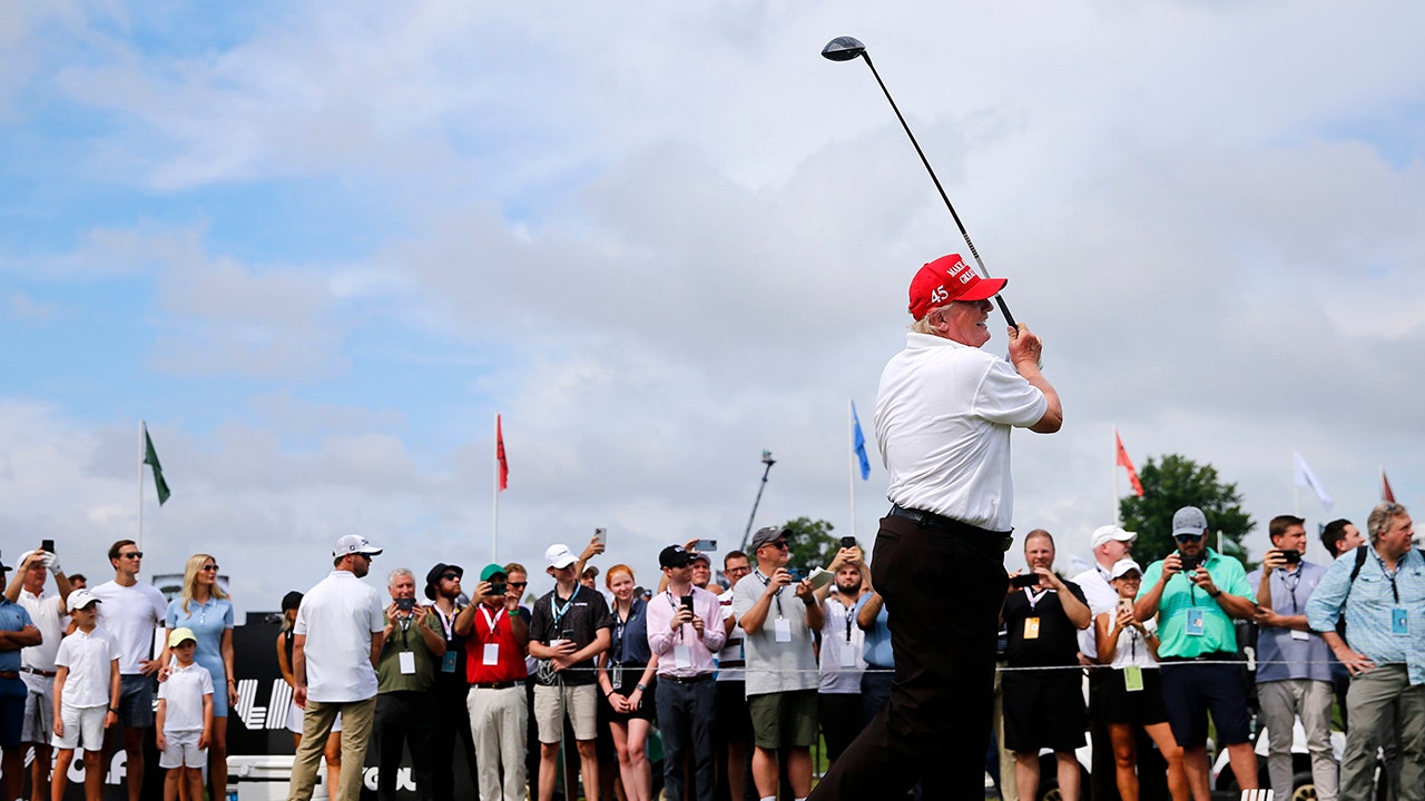 Donald Trump tees off at LIV Golf pro-am event – Fox News