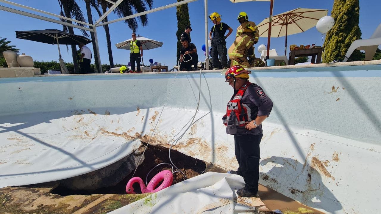 Frightening pool sinkhole that opened beneath swimmers at a party takes life of man