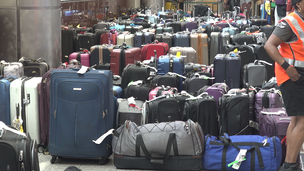 Unclaimed store airline baggage