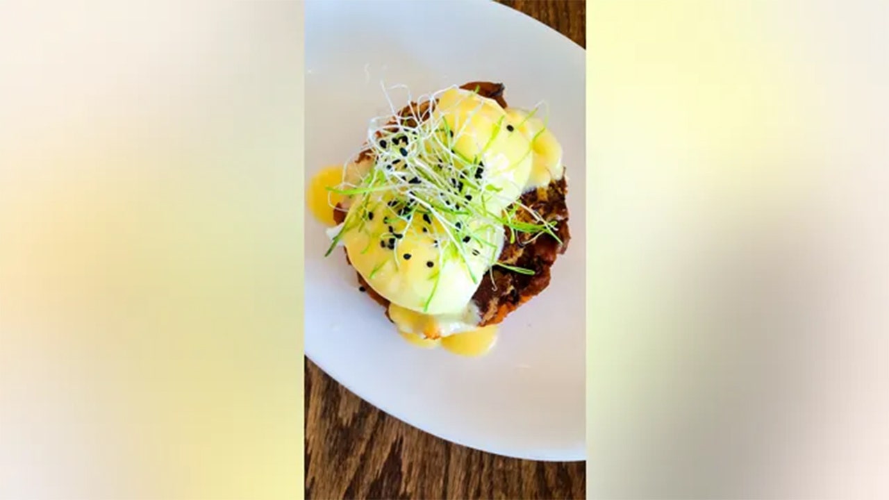 Try crab cake egg benedict for a delicious, at-home breakfast.  (Joshua Rainey/Fulton Fish Market)