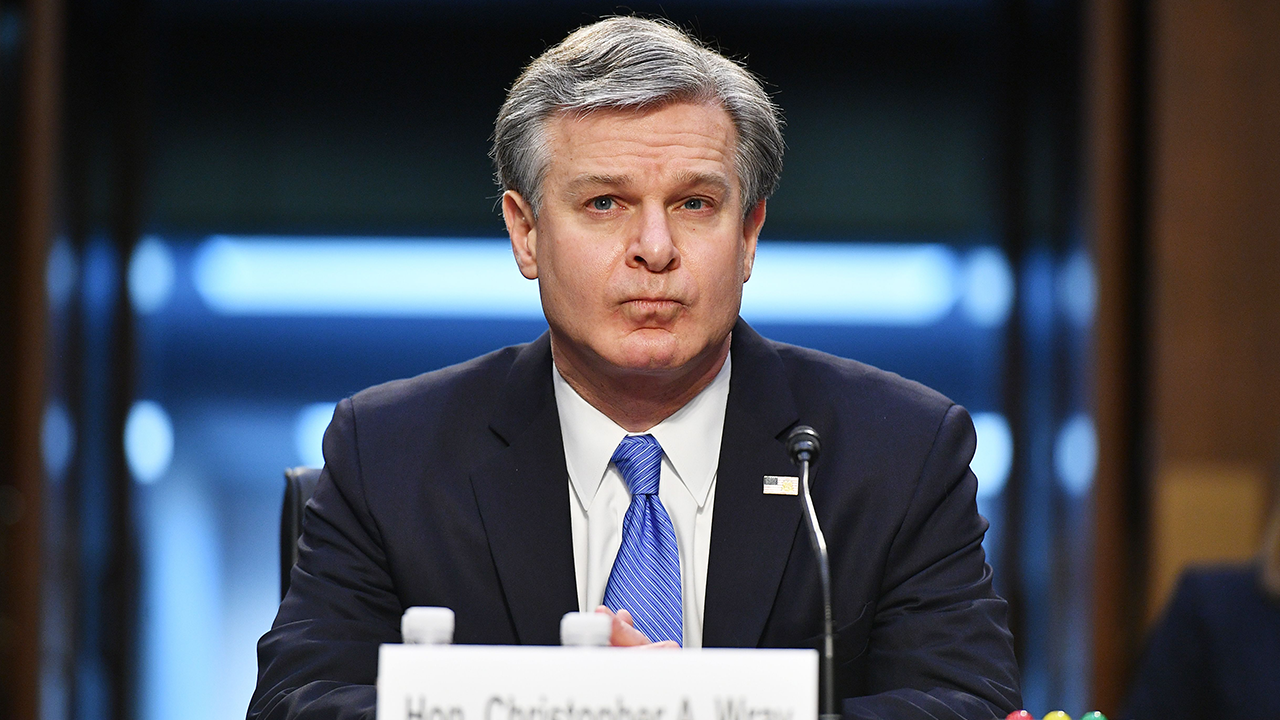 FBI Director Christopher Wray arrives to testify before the Senate Judiciary Committee in the Hart Senate Office Building on Capitol Hill in Washington, DC on March 2, 2021. (MANDEL NGAN/POOL/AFP via Getty Images)