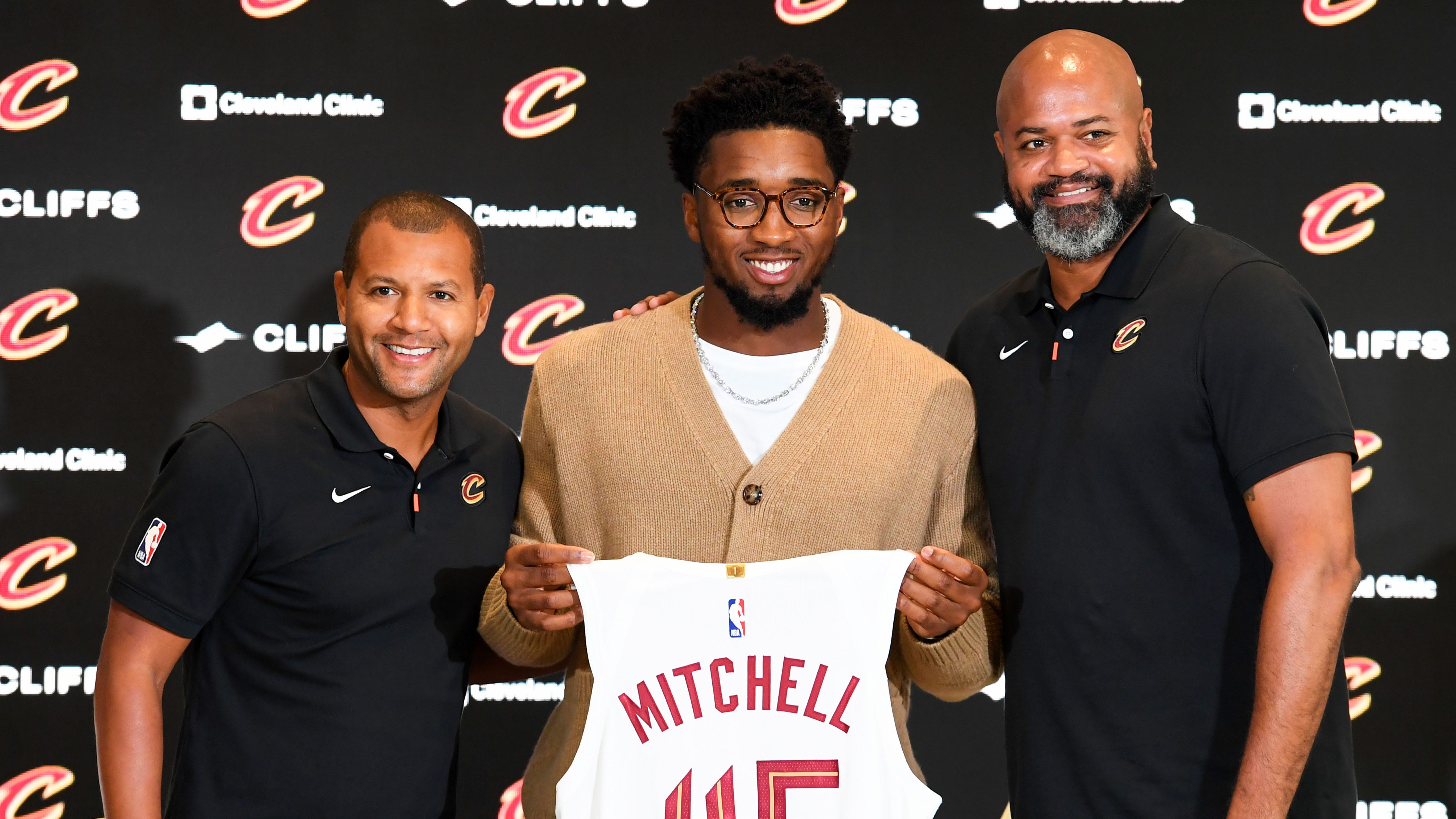 Cleveland Cavaliers guard Donovan Mitchell poses for a portrait