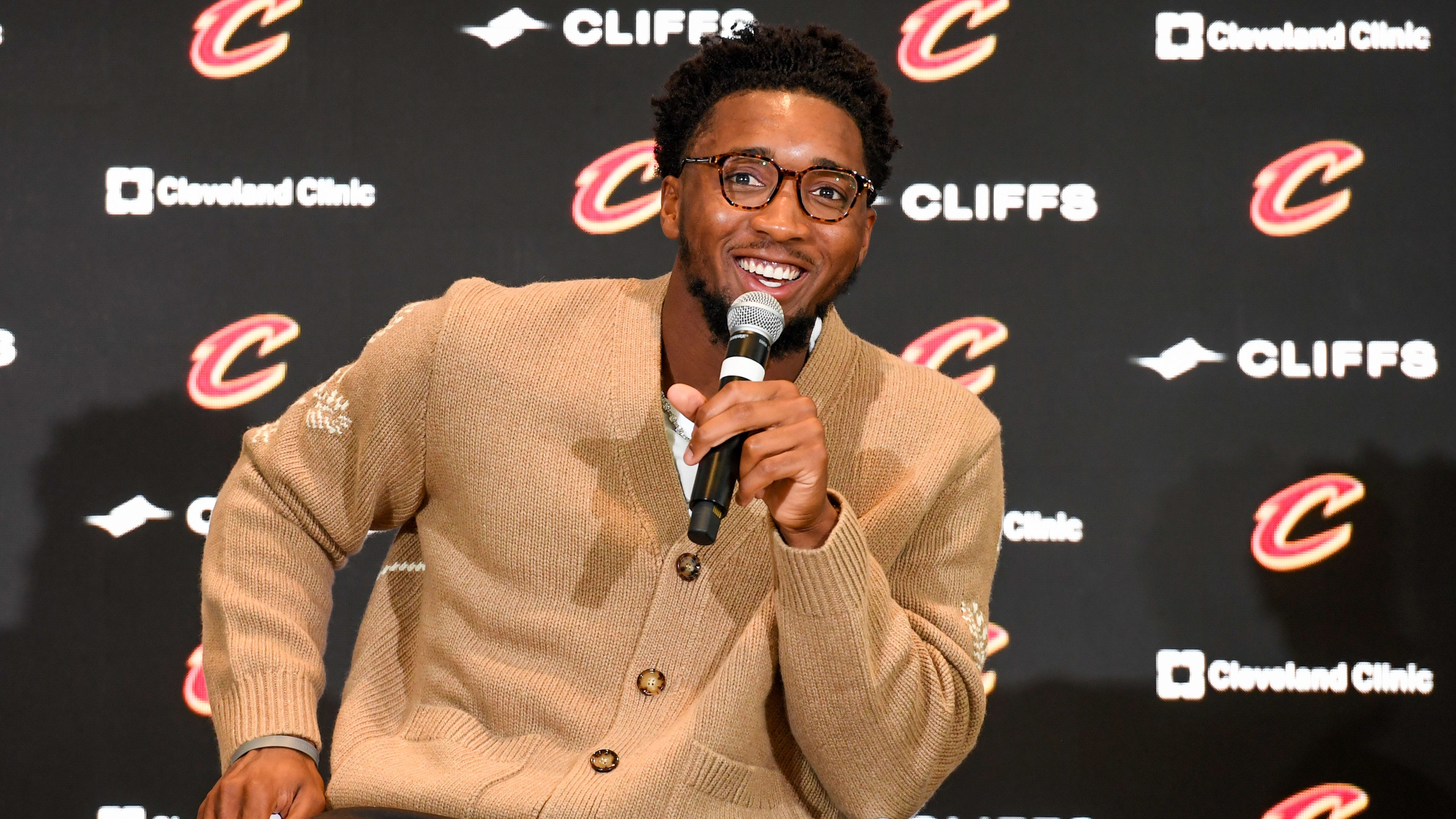 Cleveland Cavaliers guard Donovan Mitchell poses for a portrait