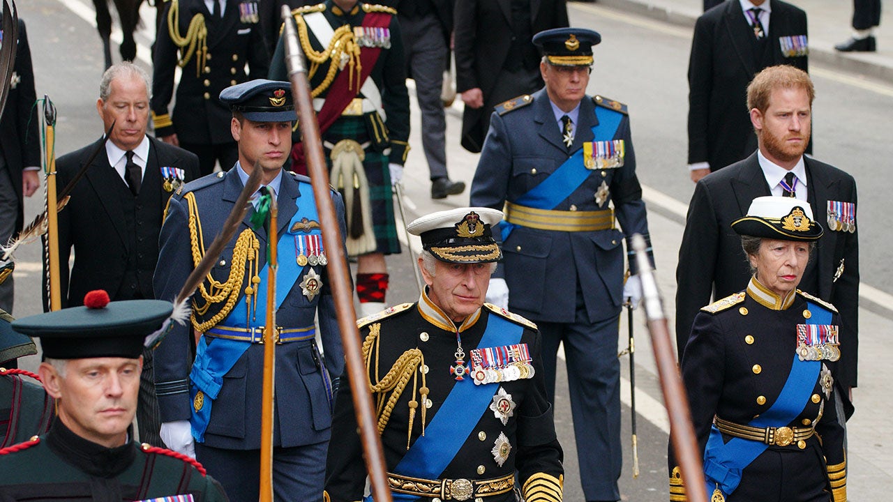 Queen Elizabeth II funeral: King Charles III leads procession into Westminster Abbey followed by royal family