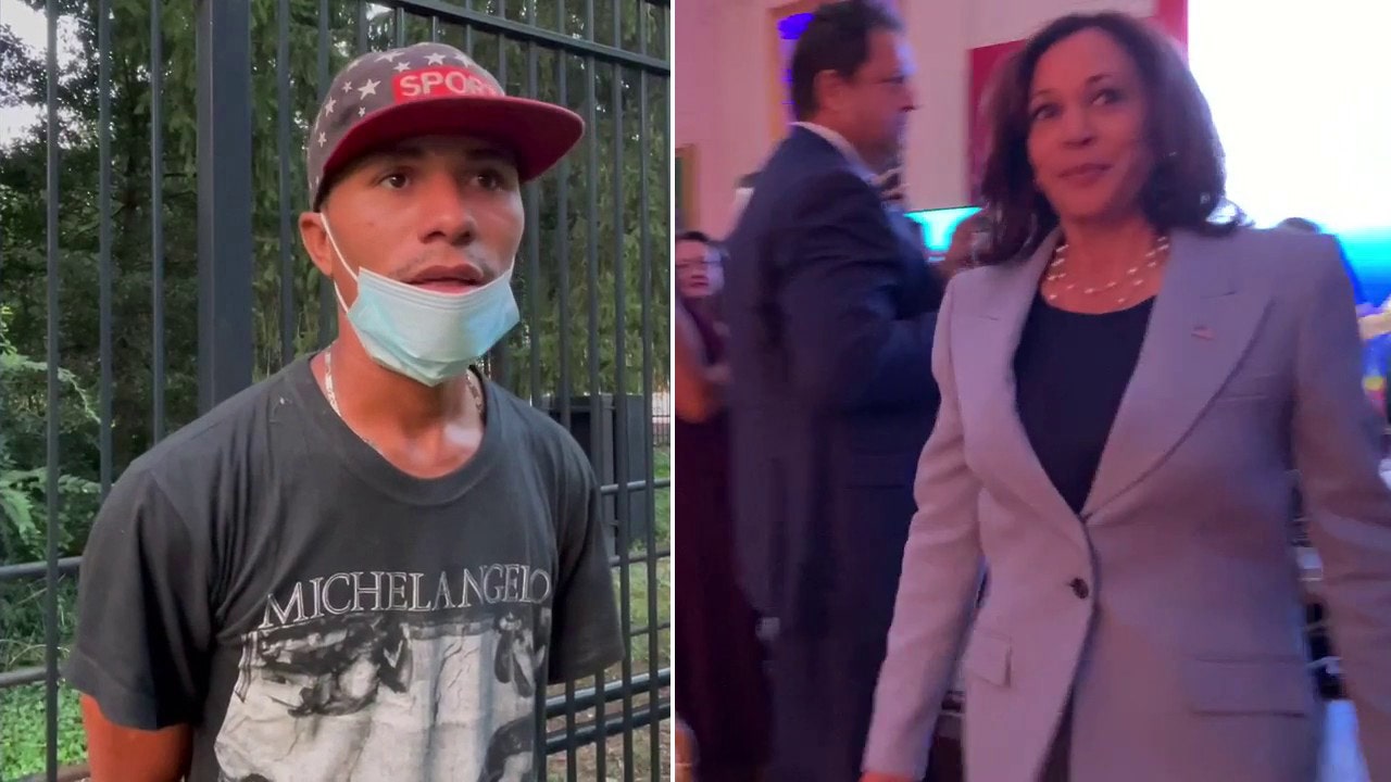 Vice President Harris ignores question on migrants arriving outside residence after 'secure' border claim