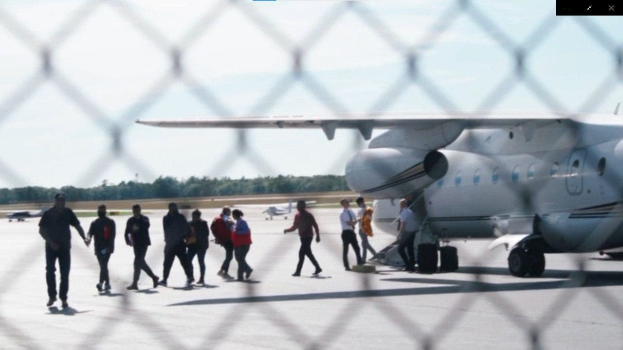 Illegal immigrants arrive at Martha's Vineyard Airport on Wednesday, Sept. 14, 2022. (Video obtained by Fox News)