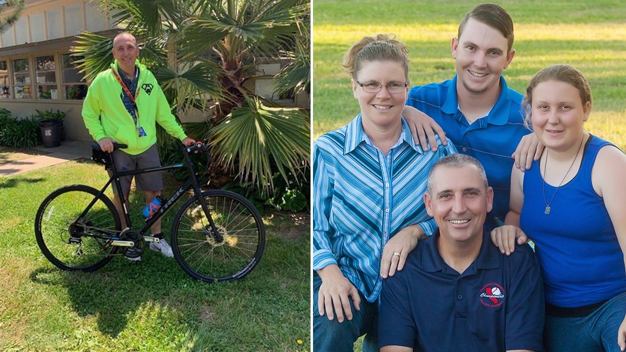 Mike Huss, principal of Ione Elementary School, enjoys biking to work and spending time with his family. (Photo courtesy Mike Huss)