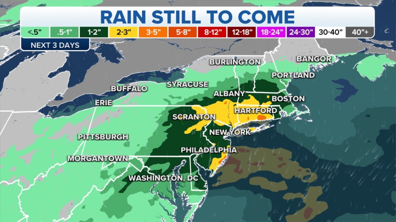 Wet weather moves into Northeast as thunderstorms sweep Gulf Coast, Southeast