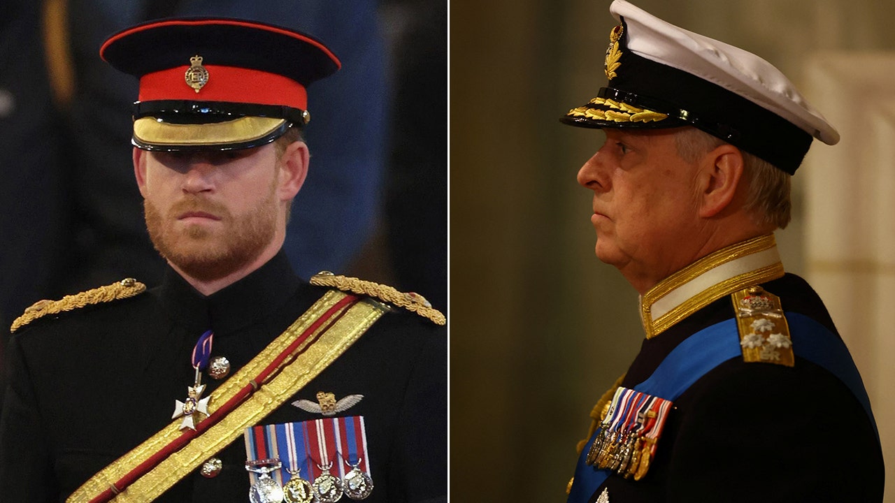 Queen Elizabeth II's insignia missing from Prince Harry's uniform, worn by Prince William and Prince Andrew
