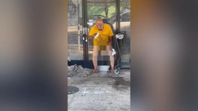 LA homeless man caught on video hurling feces at fed-up business owner: 'Literally a psych ward'