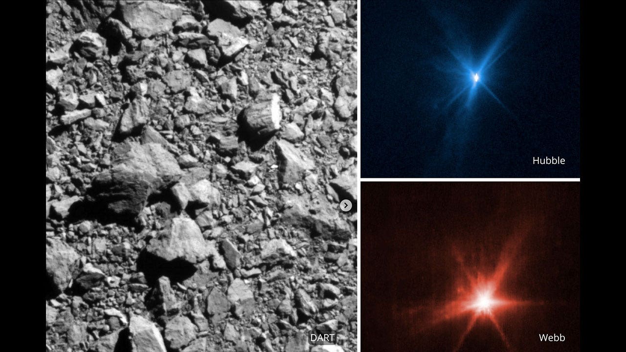 NASA releases detailed photos of DART asteroid crash
