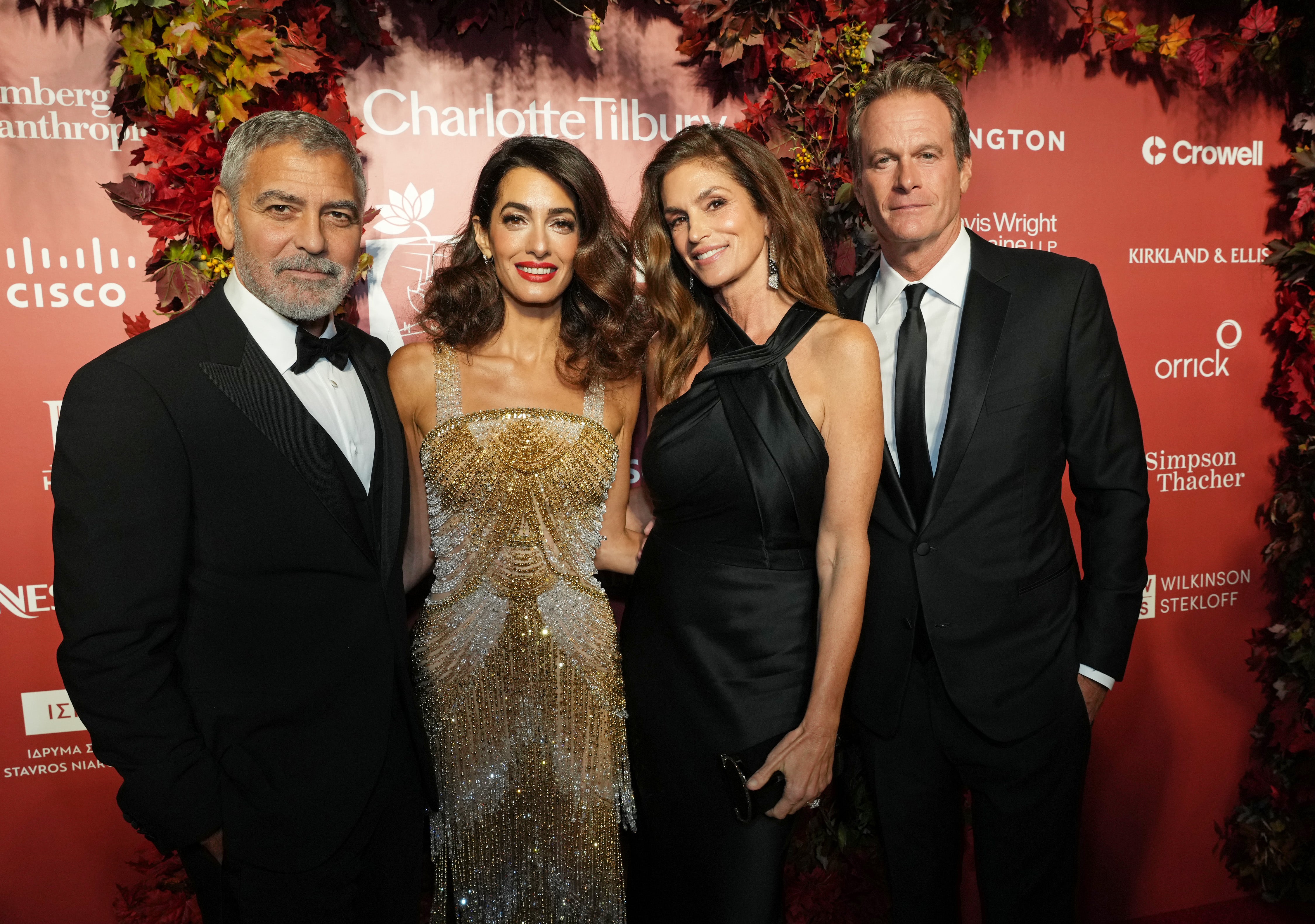 Cindy Crawford, Rande Gerber, George and Amal Clooney