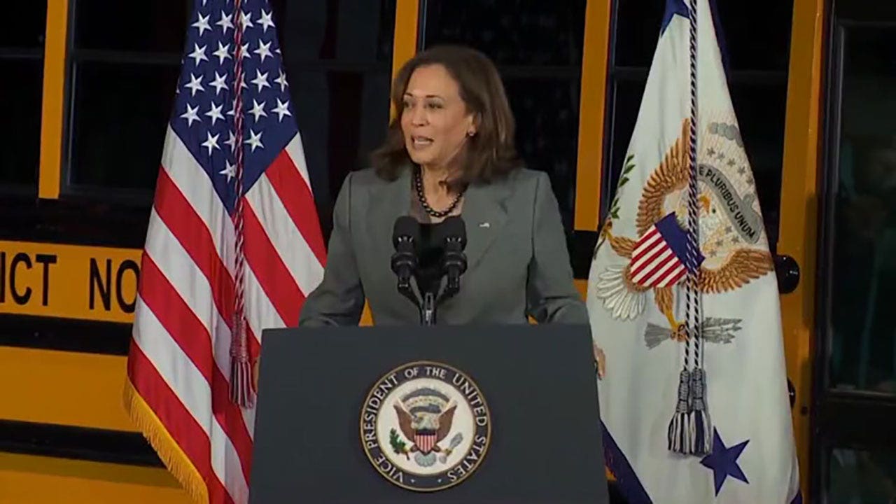 Kamala Harris mocked for gushing over a yellow school bus They