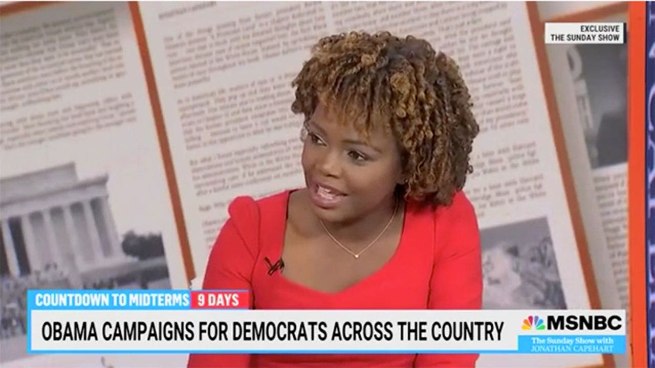 Karine Jean-Pierre disagrees with 'characterization' when pressed on Obama campaigning for Democrats