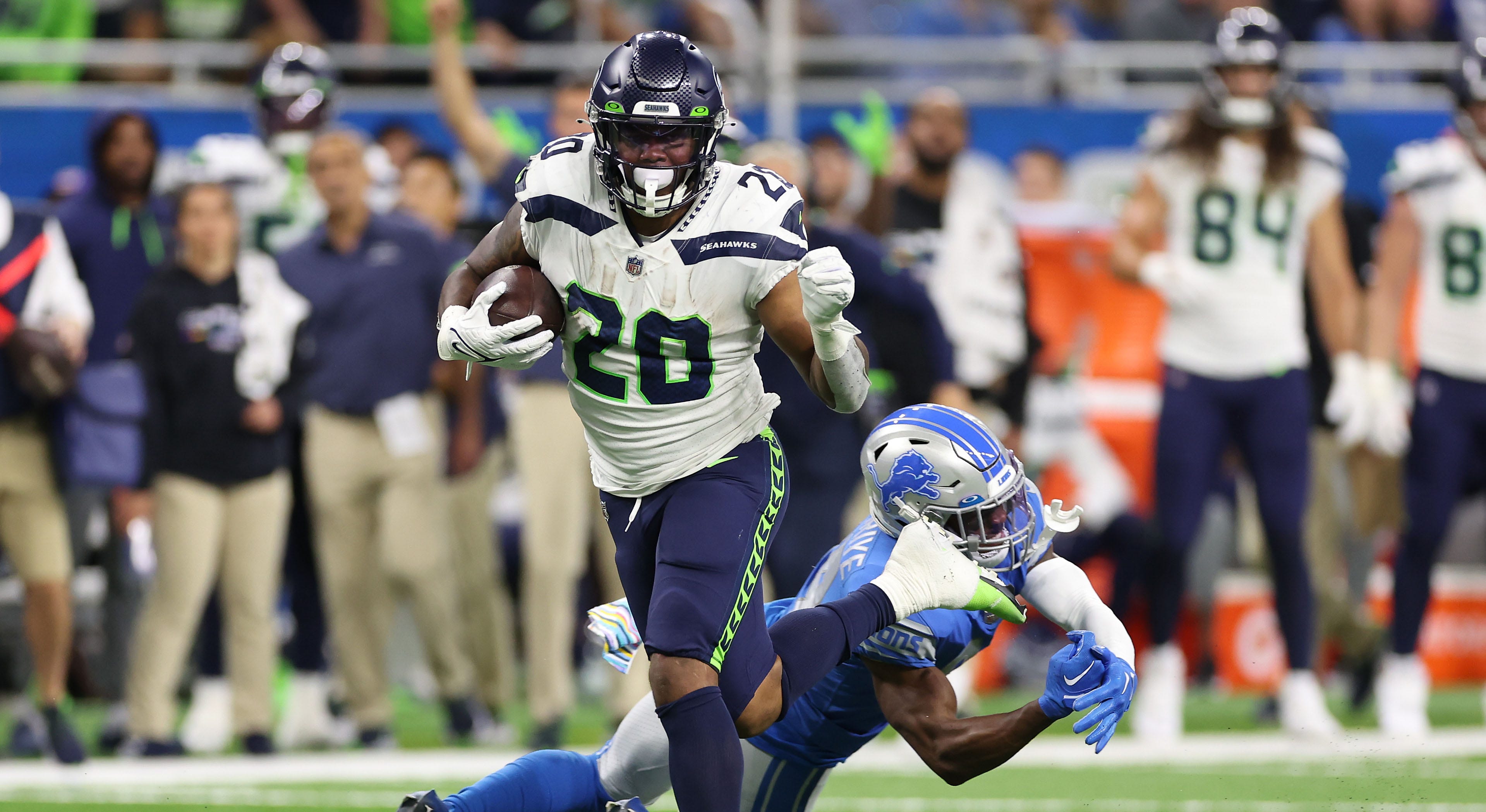 Rashaad Penny Touchdown Run Vs Lions 