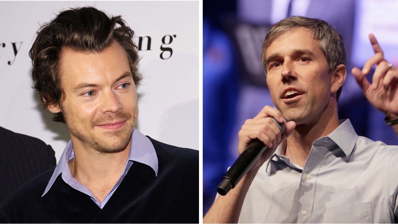 Harry Styles and Beto O'Rourke pose together after the singer endorses the gubernatorial candidate at concert