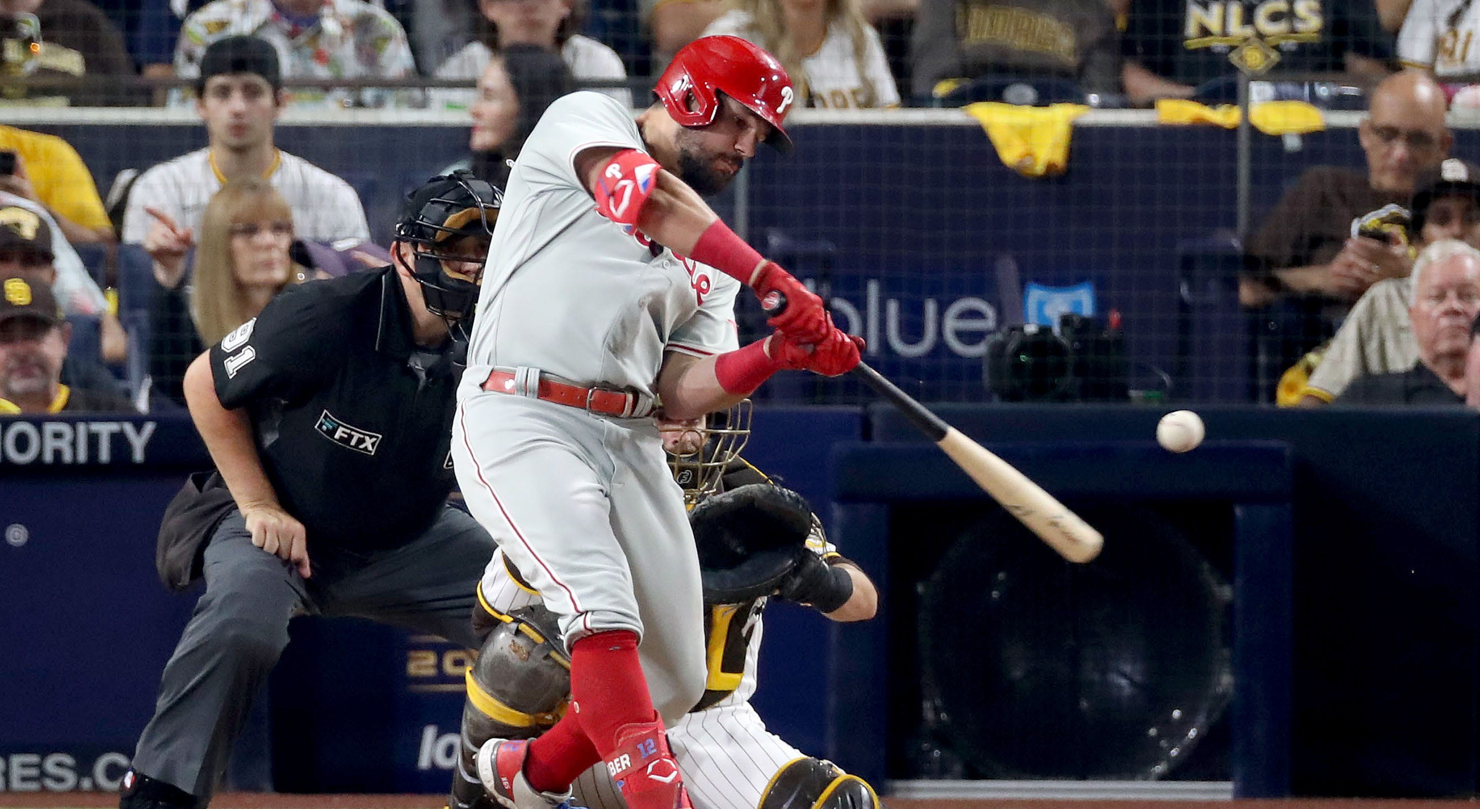 Philadelphia Phillies Kyle Schwarber homers in the fifth inning