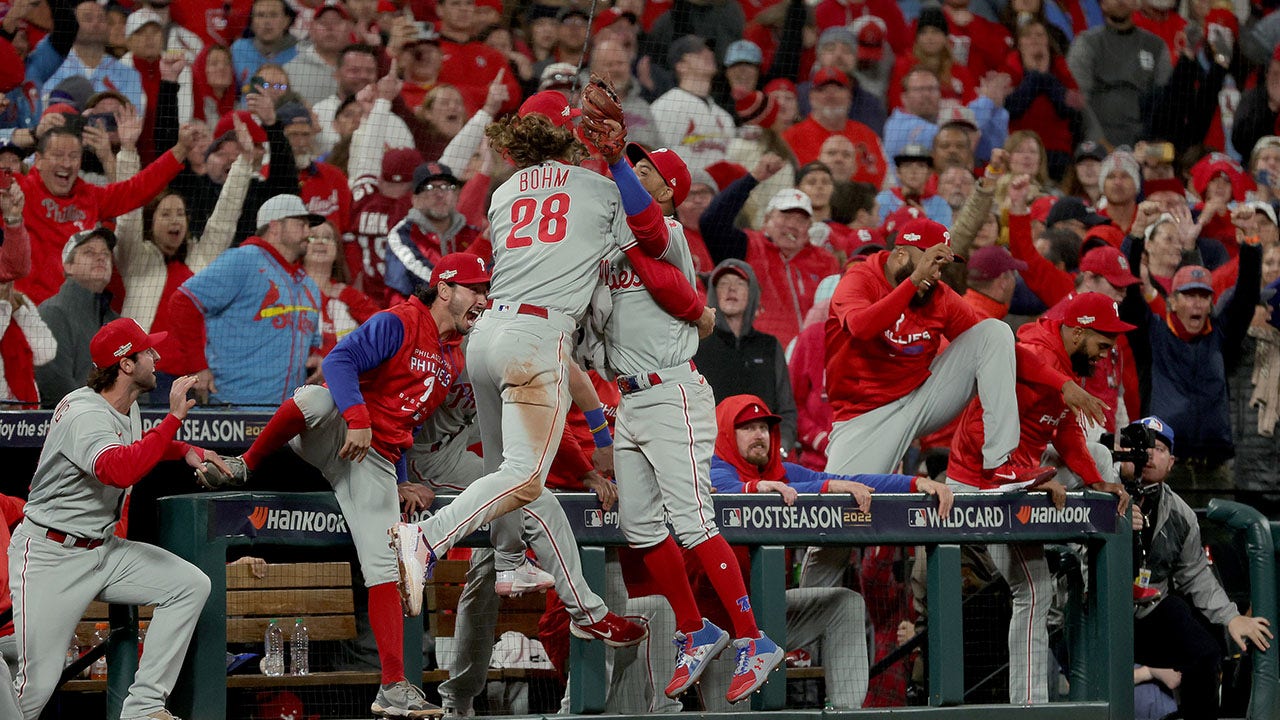 MLB playoffs: Phillies score six in the ninth to beat Cardinals 6-3 in Game  1 of their wild-card series