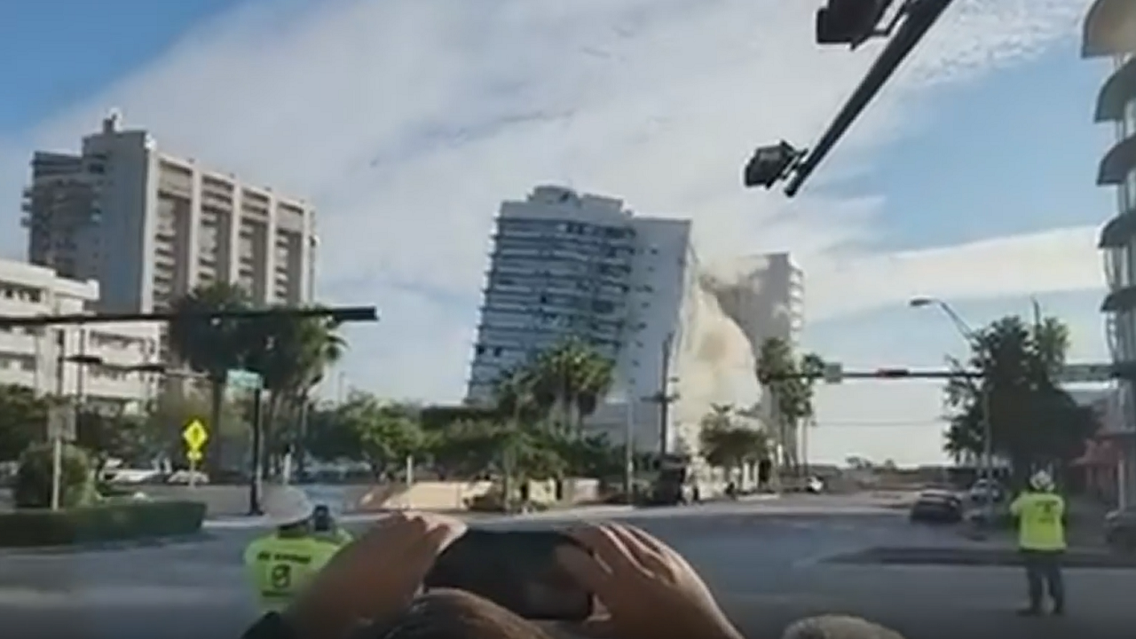 Video shows Miami hotel that hosted The Beatles, JFK being imploded