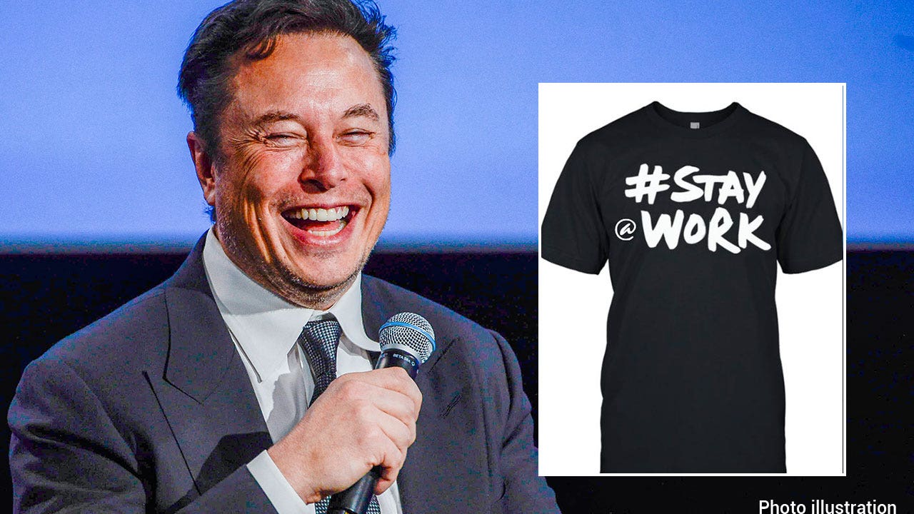 Elon Musk trolls critics with new 'stay at work' merchandise, following 'woke' discovery - Fox News