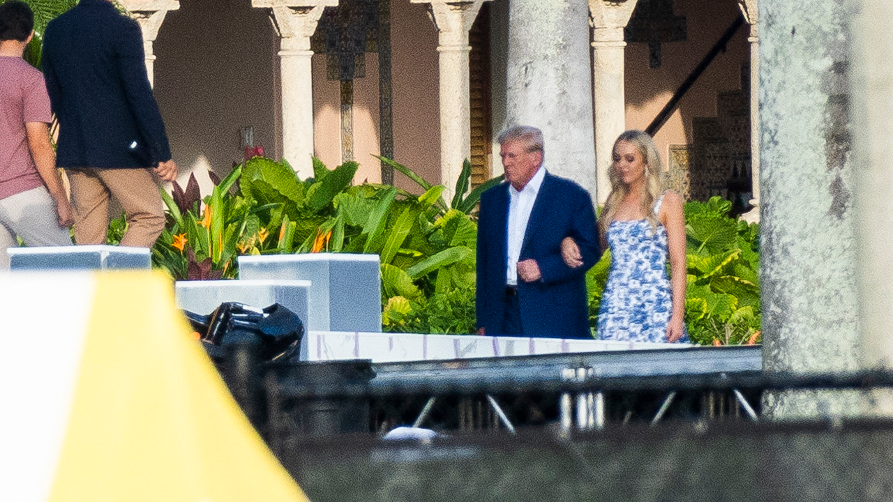 Trump seen practicing walking daughter Tiffany down the aisle ahead of Mar-a-Lago wedding