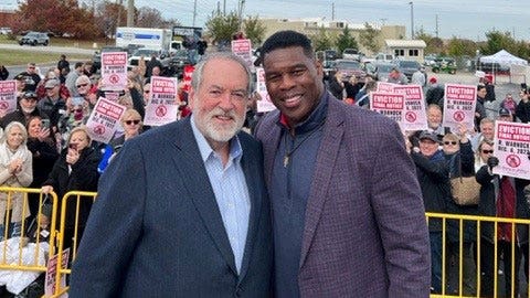 Mike Huckabee hits campaign trail with Herschel Walker, addresses Trump factor in Georgia Senate runoff