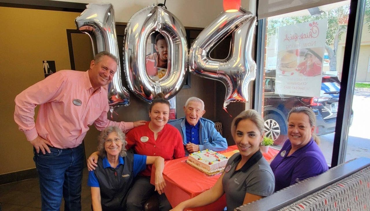 Florida Chick-fil-A celebrates longtime customer's 104th birthday: 'Immensely grateful'