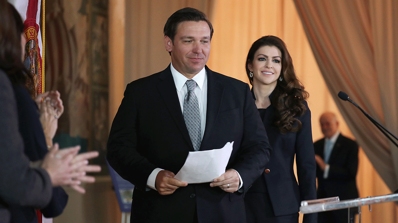 Gov. Ron DeSantis, R-Fla., and his wife, Casey DeSantis