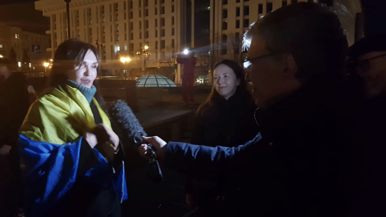 Rally marking entrance of Ukrainian soldiers in Kherson.