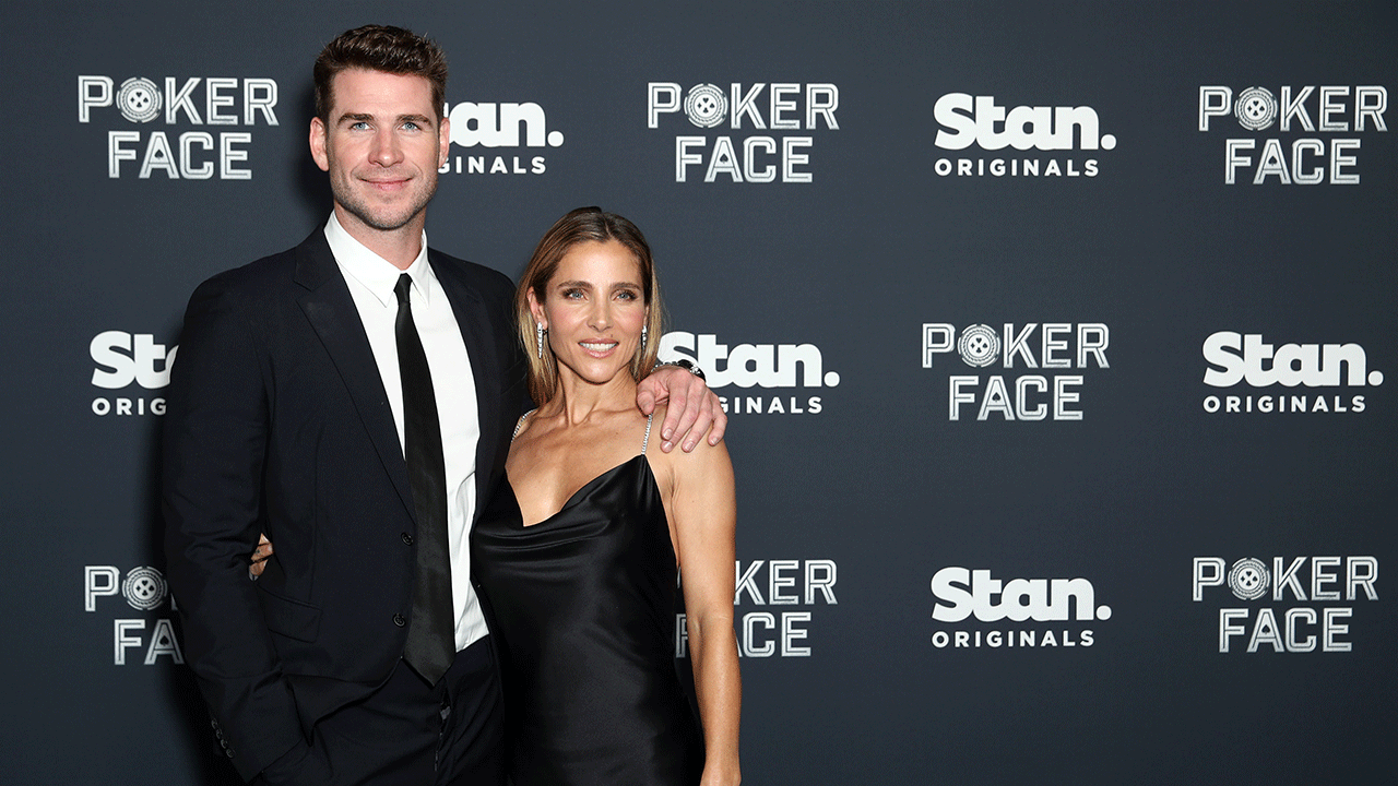 Liam Hemsworth and Elsa Pataky at "Poker Face" premiere