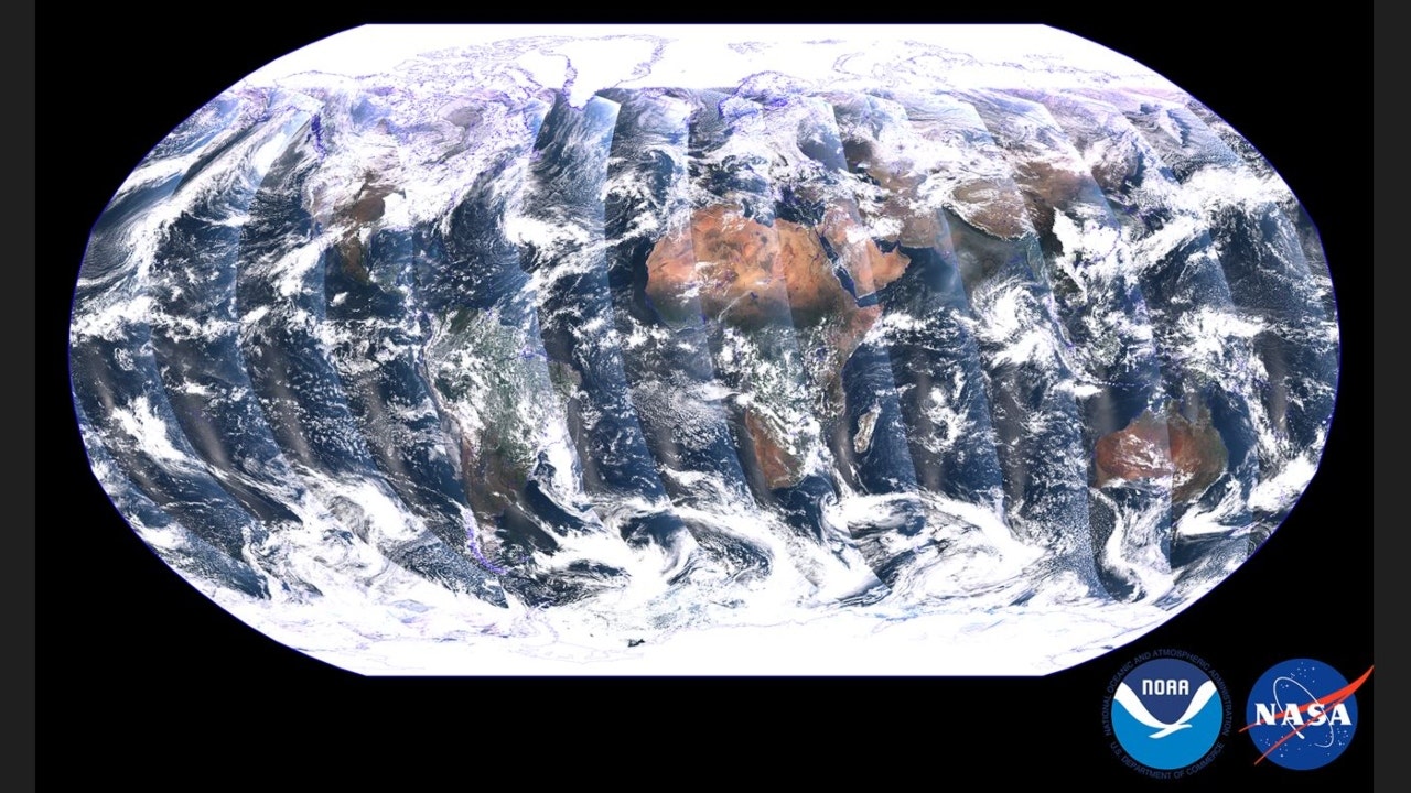 NOAA uydusu, çarpıcı bir panoramik görüntü sergilemek için Dünya’nın mozaiğini yakalar