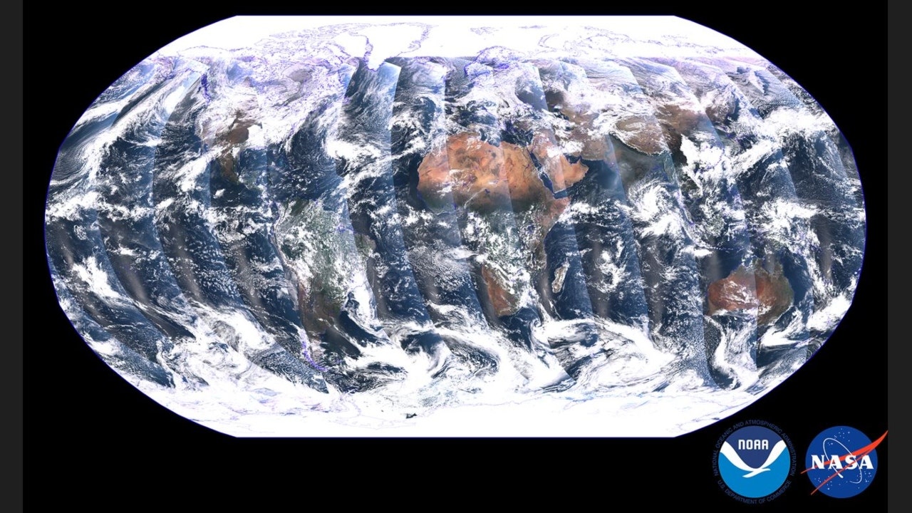 The NOAA satellite captures Earth’s mosaic to display a stunning panoramic view