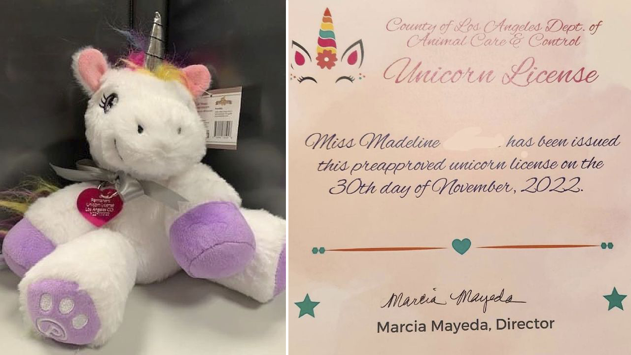 Los Angeles Unicorn License Thumbnail California girl, 6, gets 'unicorn license' after sending letter to county: 'Would like your approval'