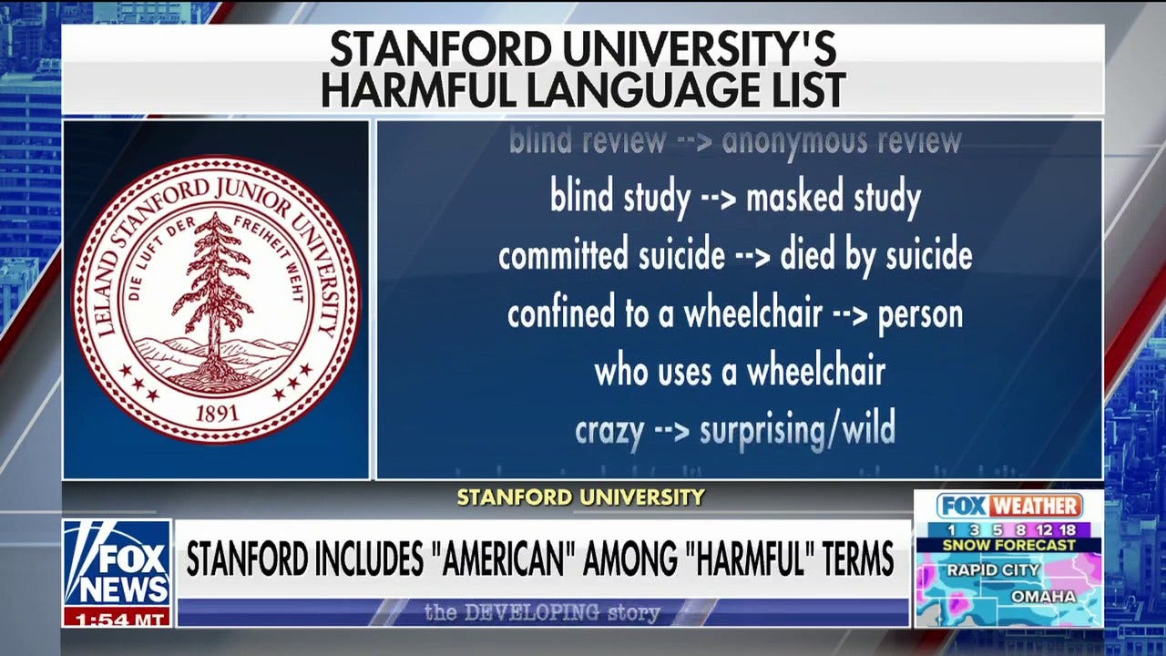 Stanford professor hammers school's 'ham-handed' ban on harmful words like 'American'