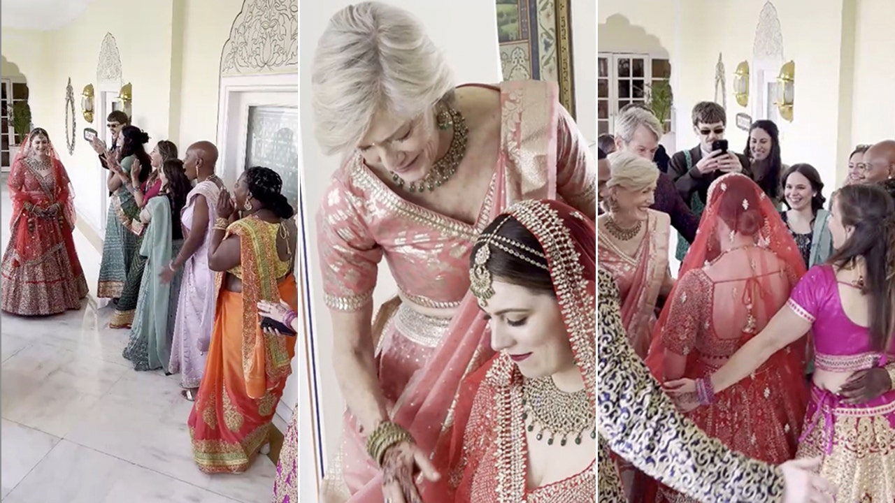 American bride goes viral for family’s ‘surreal’ reaction to her Indian wedding attire