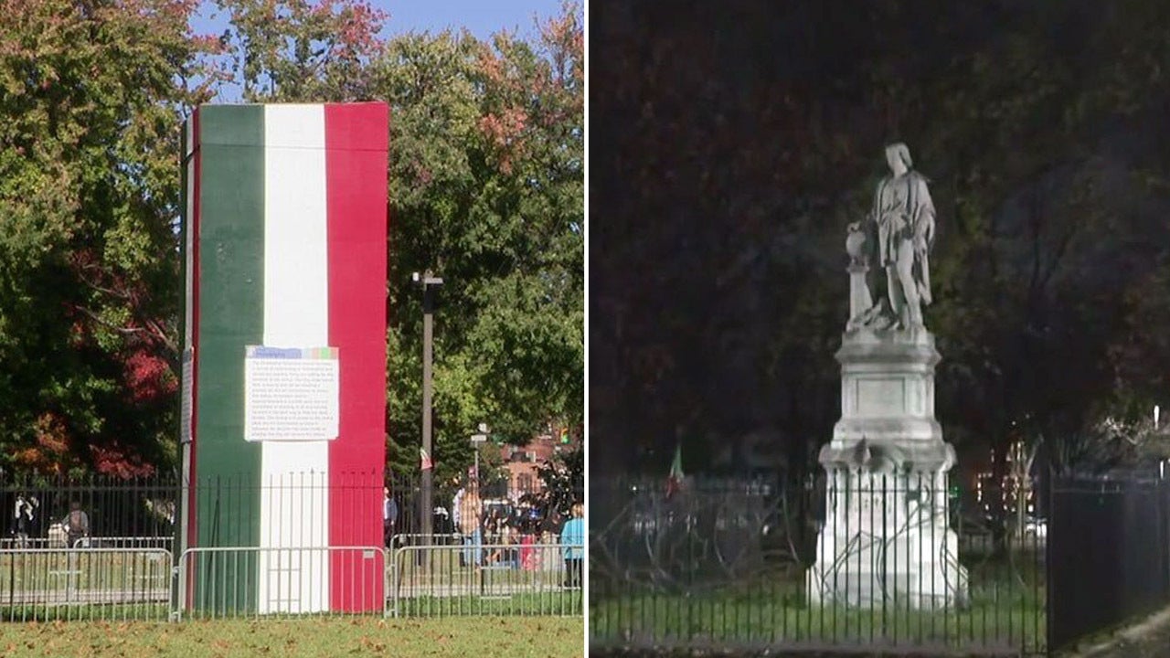 Philadelphia Columbus statue uncovered for first time in two years