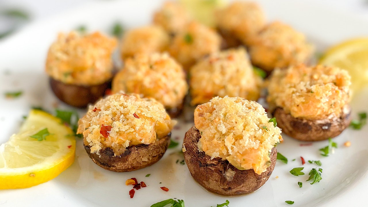 Crab cake stuffed mushroom caps for an appetizer: Try the recipe