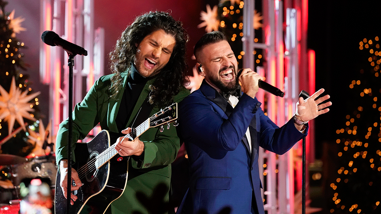 Dan+Shay performing at Rockefeller Center