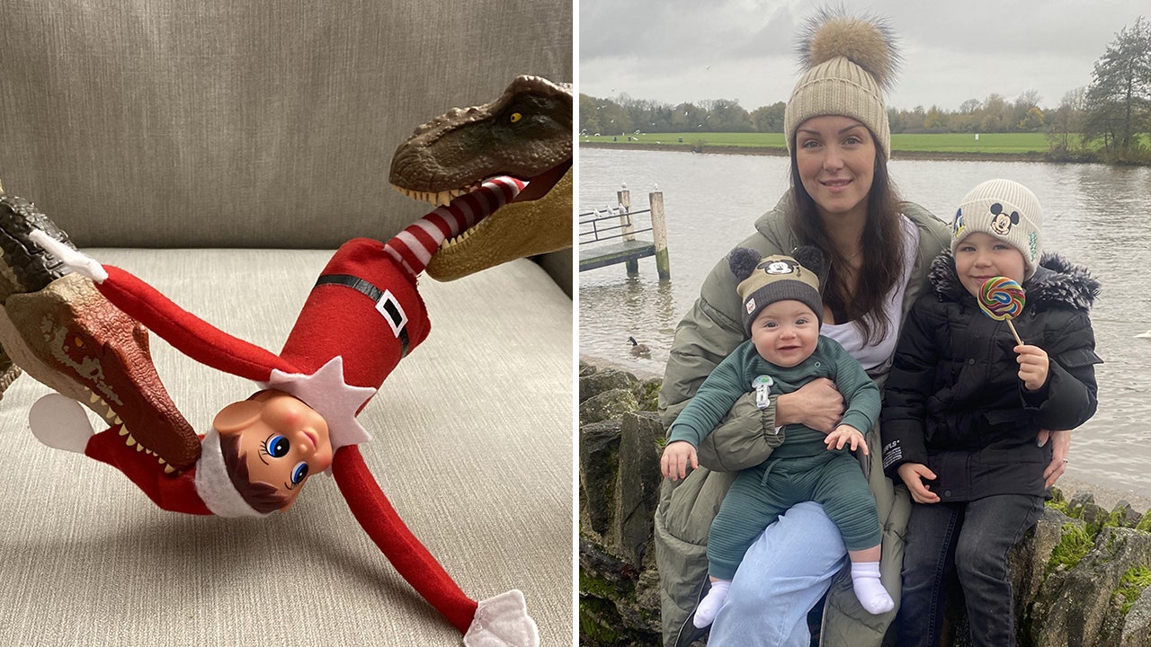 Lauren Weir, 30, is a mom of two boys in England who spent hours fixing a mishap with her son's elf toy. (Kennedy News and Media)