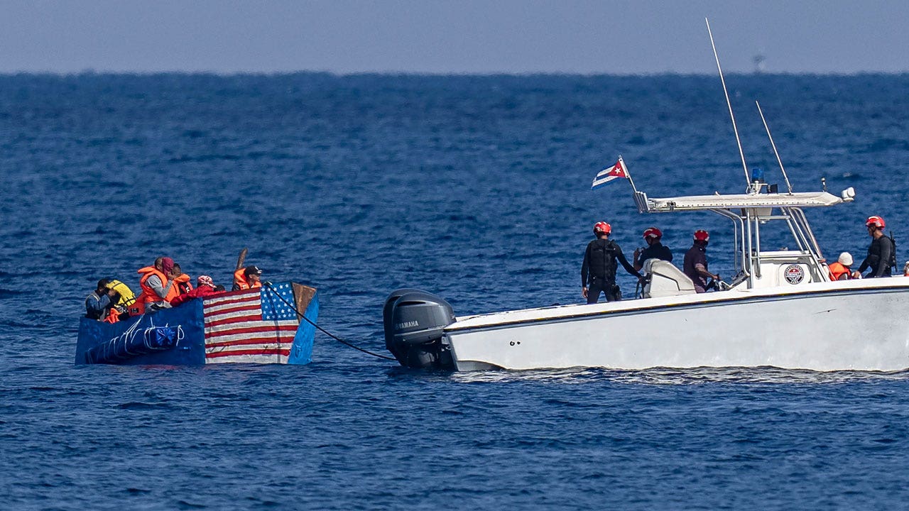 Cuban authorities intercept migrant raft sporting American flag in broad daylight