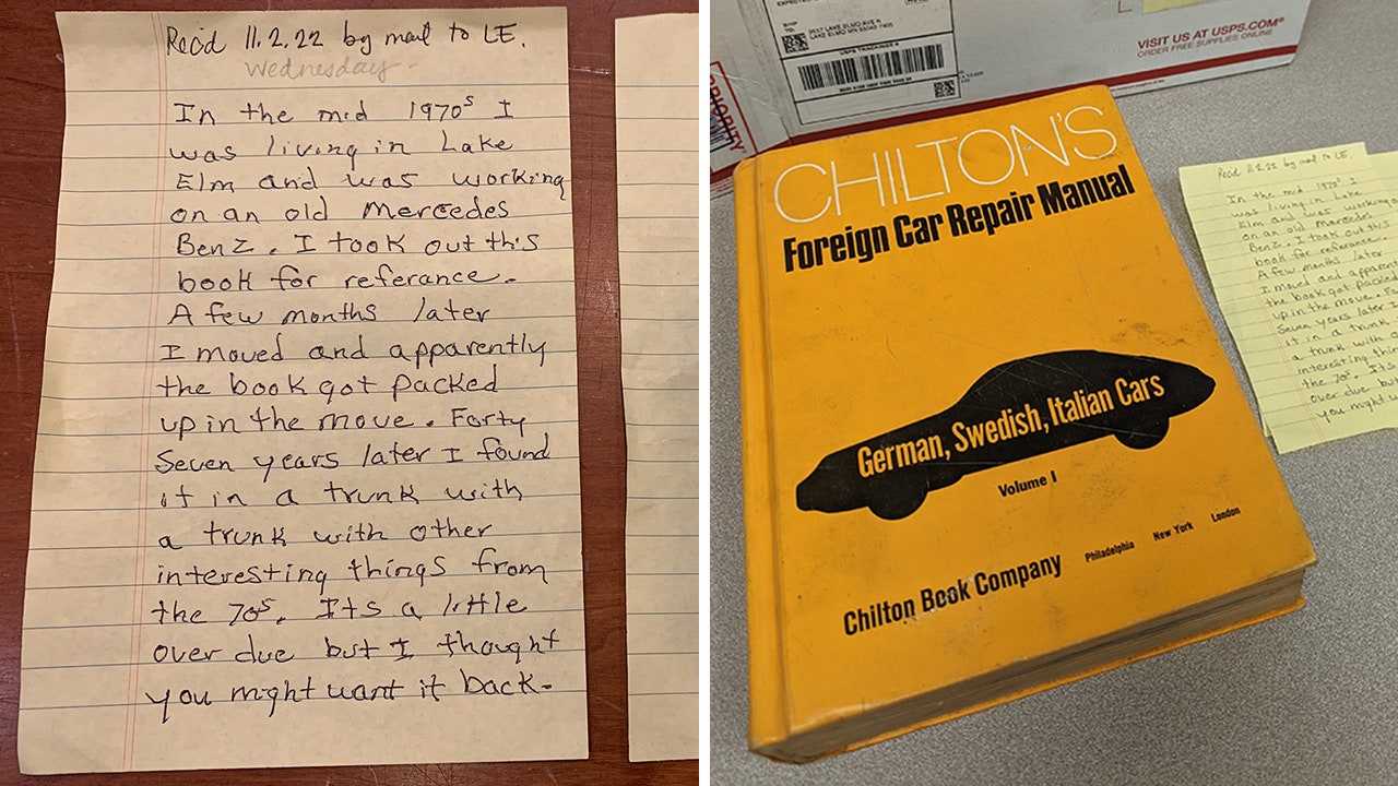 Library receives overdue book from 47 years ago, along with anonymous note and a surprise