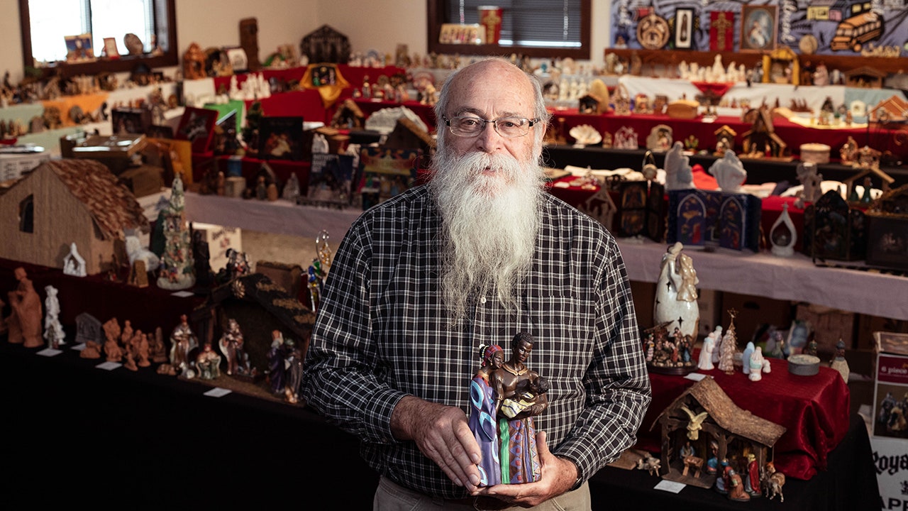 At Christmas season, Iowa man aims for world record for largest Nativity scenes collection