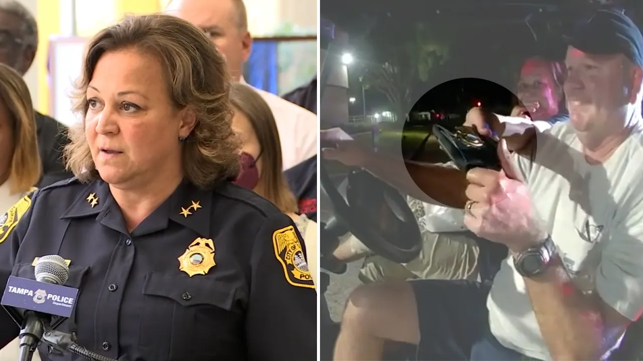 Tampa police chief placed on leave after bodycam video shows her flashing  badge during traffic stop