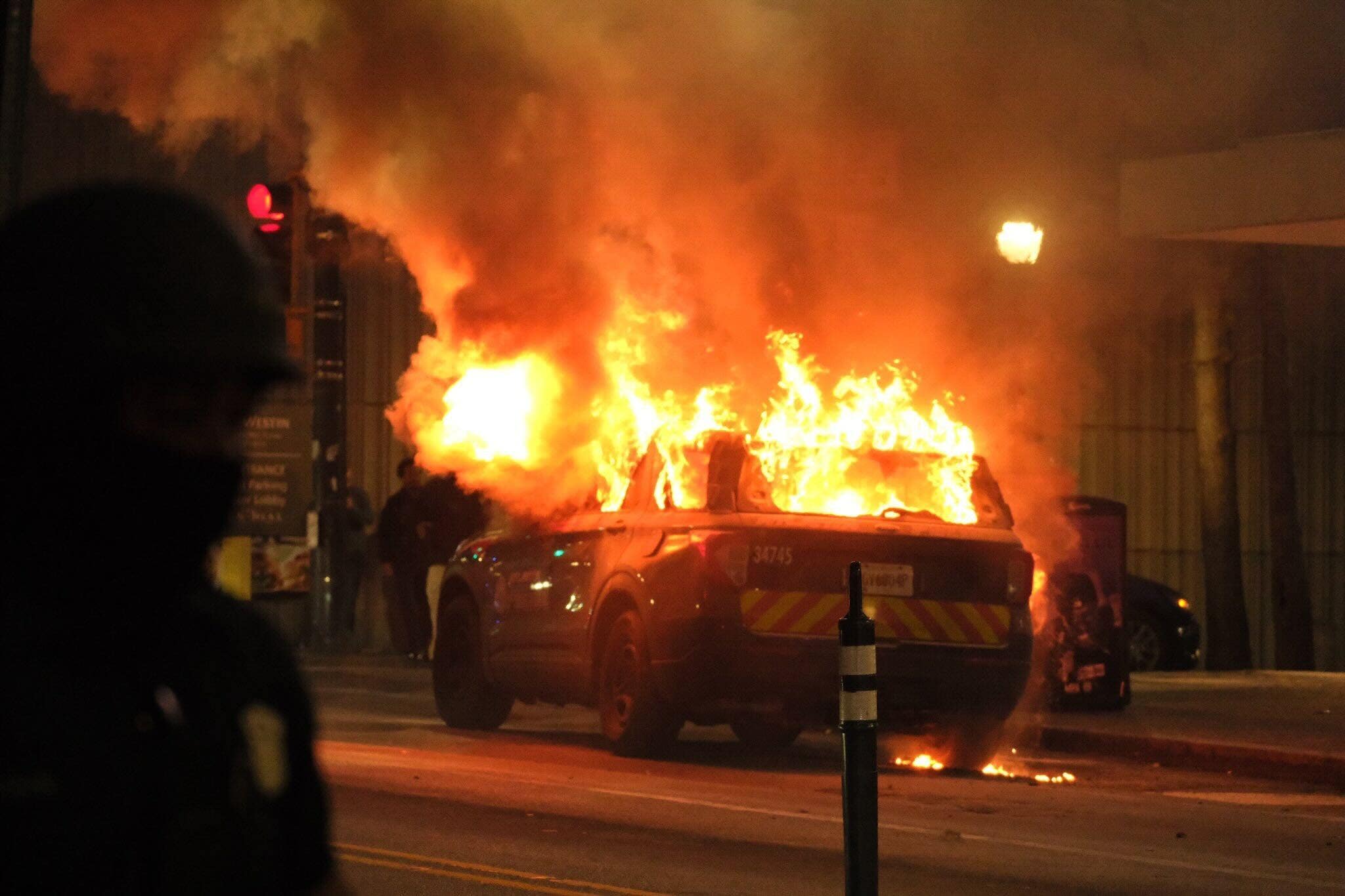 Atlanta police arrest 6 in night of chaos after violent protesters lit cop car ablaze, smashed windows