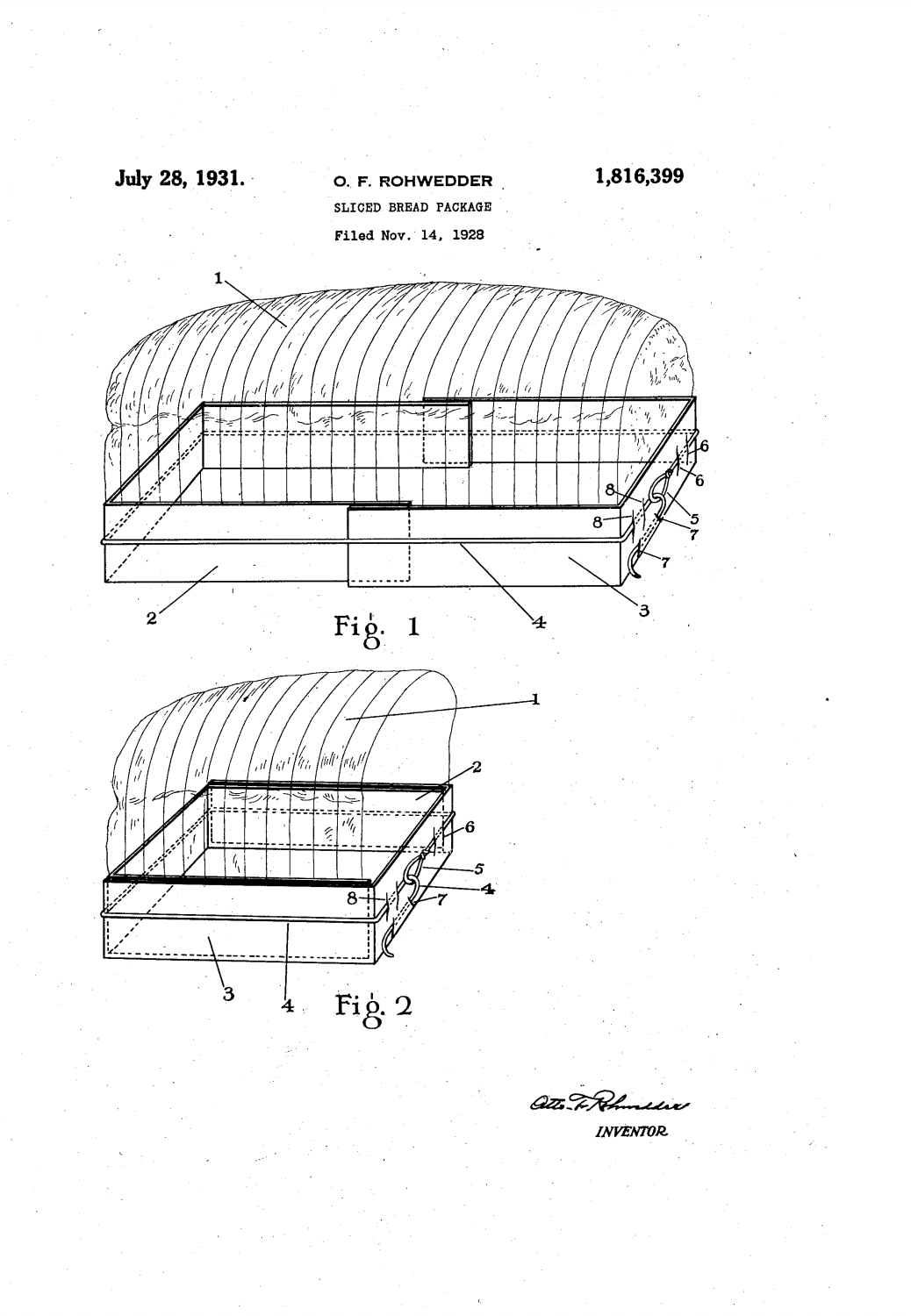 Bread slicing patent