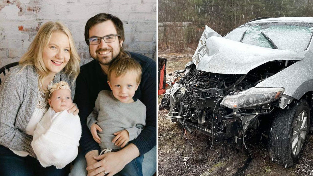 Michigan family soothed by 'guardian angels' who appeared after scary early-morning car crash