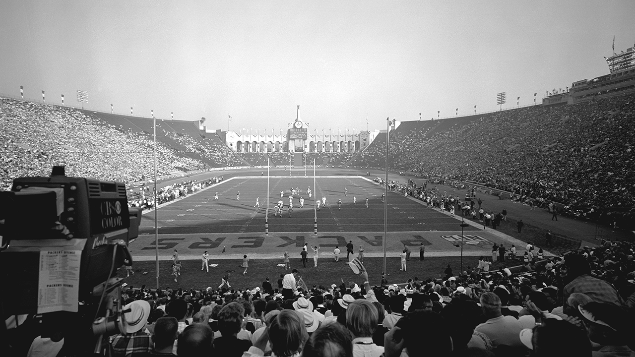 Los Angeles Memorial Coliseum in Los Angeles, California during Super Bowl I on January 15, 1967