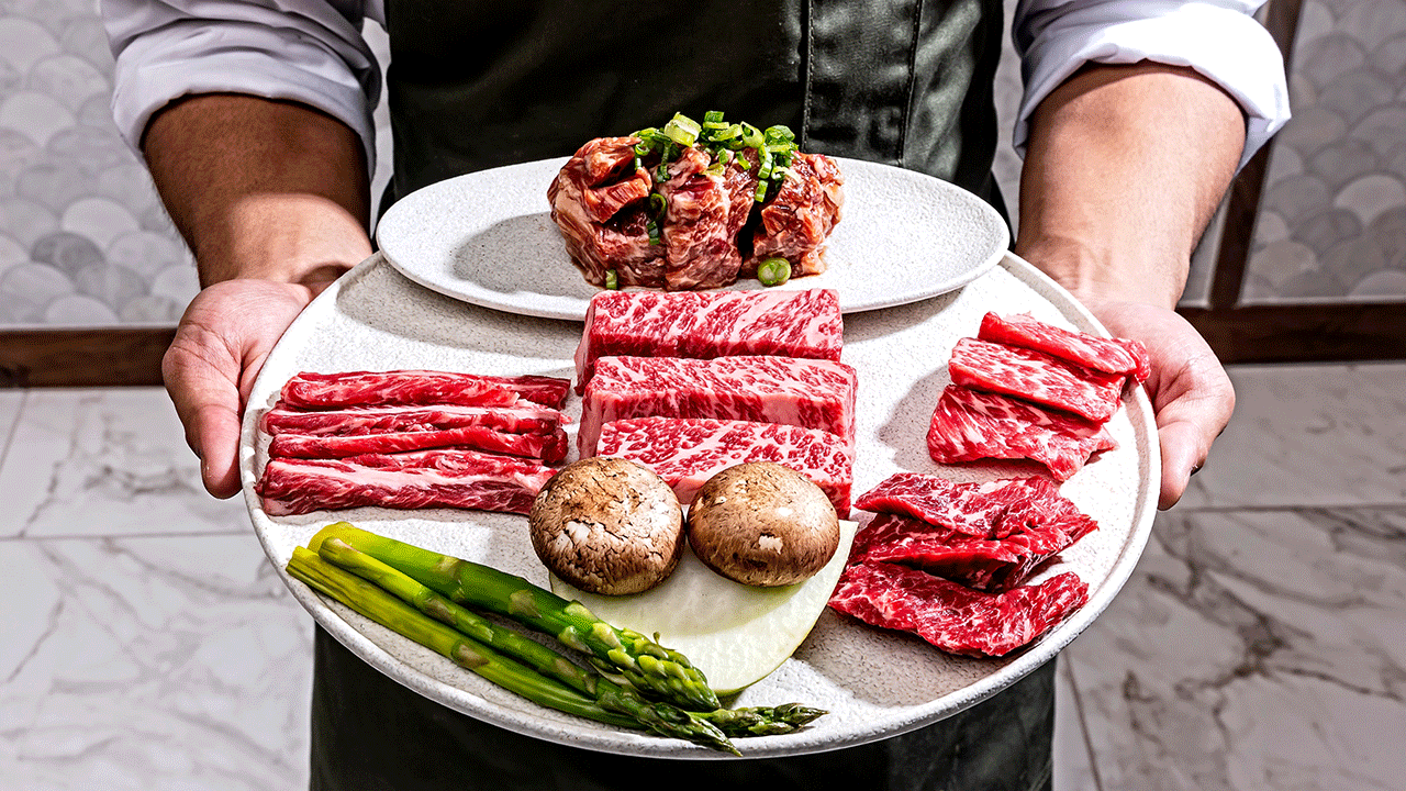 Assiette de steak cru