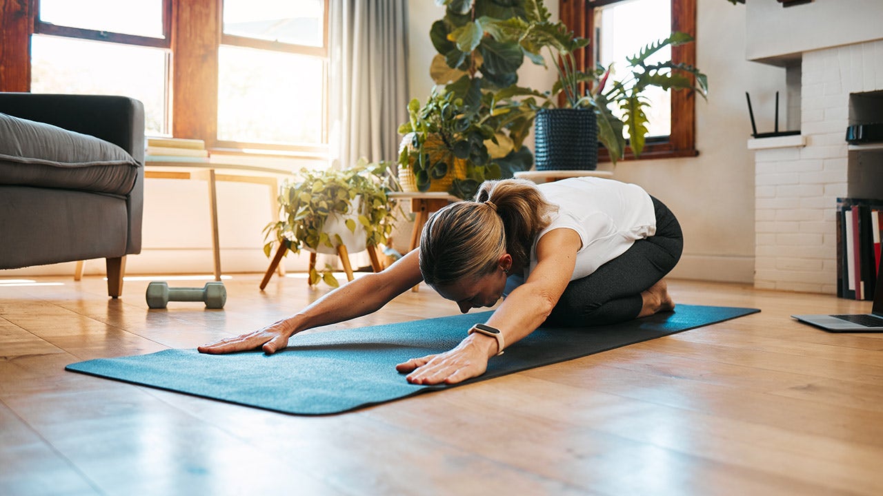 woman doing yoga