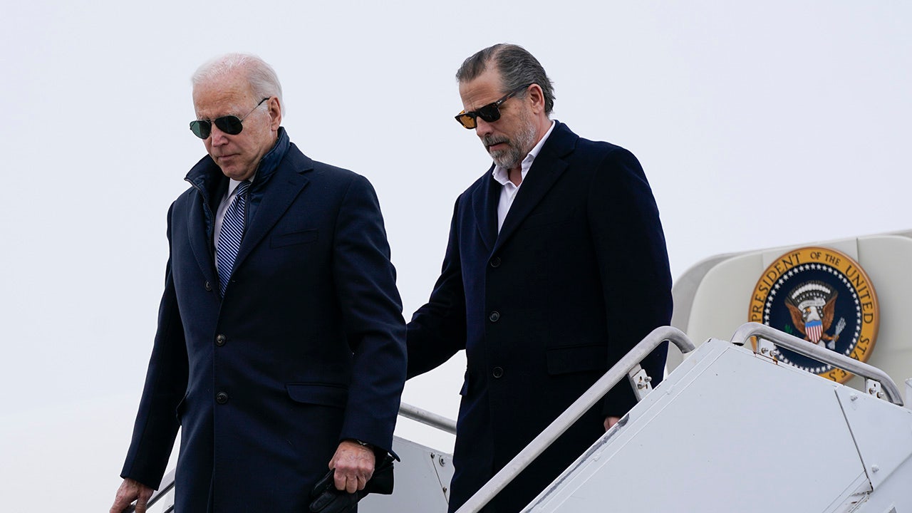 Hunter Biden gets off plane with president